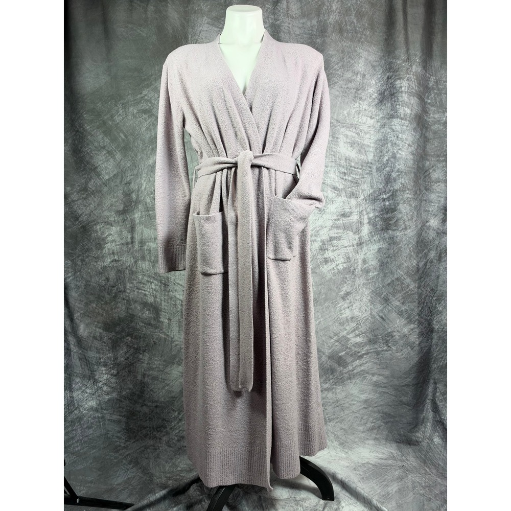 Barefoot Dreams Robe Women S/M Lavender CozyChic Lite Long Knit Belted BDWCL1552